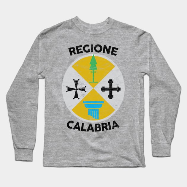 Regione Calabria / Retro Italiano Design Long Sleeve T-Shirt by DankFutura